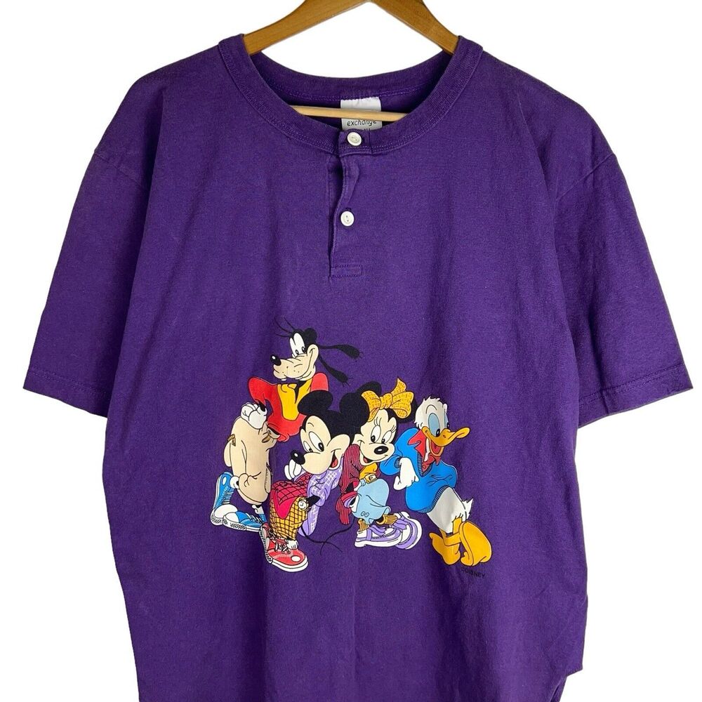 Disney Shirt PJ Pajama Lounge Dress Mickey Disney Purple Casual One Size USA
